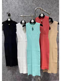 New Vintage High-Grade Ice-Sensitive Silk Sleeveless Slim And Medium-Length Knitted Dress With Bottomed Underwear-Outfit