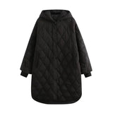 Parkas Women's Hoodies Jackets Vintage Coats Plaid Overcoat Female Solid Outwear Pockets Long Sleeves Long Coat