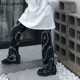 Casual Flare Pants Y2k Clothes High Waist Slim Fit Trousers 2022 New Bottoms Korean Fashion Floral Pantalon