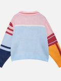 And Winter Fashion Striped Sweater Female Pattern Print Lull Loose Version Of The Bumpy Pattern Splicing Fashionable