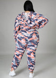Fall Plus Size Multi Camou Hoodies and Pants