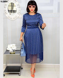 Dresses for Women Print Dashiki African Clothes Bazin Riche Africa Ankara Dress Fashion Elegant Ladies African Clothing-Outfit