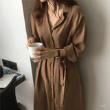 Autumn Women Warp Dress Batwing Sleeve Fashion Belt Tunic Female Shirt Midi Dress Oversize 2021 Loose Elegant Casual