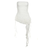Spring And Summer Women's New Fashion One-Word Shoulder Repair Leud Thrombochrome Bhise Small