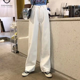 Women Fur-line High Waist Mopping Wide Leg Denim Trousers Female Straight Plus Size S-4XL Vintage All-match Streetwear Ins-Outfit