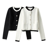 Spring Gold Row Buckle Knitted Coat 3991001-Outfit