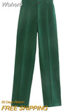 High Waisted Casual White Trousers Women Brown Stright Pants Office Lady Korean Style Women 2023 Pantalones De Mujer-Outfit