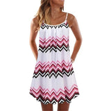 Floral Print Dress 2021 Summer Casual Spaghetti Strap Mini Dress Vintage A-line Loose Sleeveless Ladies Dresses