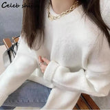 Split Long Knitted Dress Women Autumn 2022 O-neck Full Sleeve Sweater Dresses Ladies Chic Harajuku Woolen Vestidos