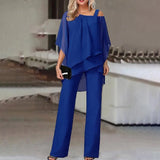 Sleeve Top Trousers Women Casual Irregular Party Set Elegant Two Sets 2025 Spring And