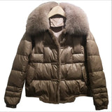 Chinese Style Fashion Retro Plate Buckle Mink Door Skirt Down Jacket Women's Short Style Warm Big Fur Collar Coat Tide-Outfit