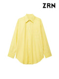 Women Fashion Oversized Striped Shirts And Mid Elastic Waist With Drawstring Pants Female Two Piece Sets Mujer-Outfit
