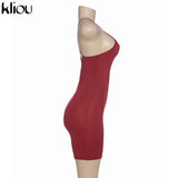 kliou black Skinny Spaghetti Strap sleeveless Street woman Rompers classic bar club Bodycon jumpsuits body femme