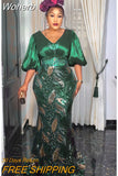 Summer Maxi Dress African Dress for Women Sexy Daily Elegant Long Bodycon Dresses New Sequins Robe Femmes African Clothes-Outfit
