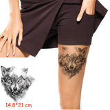 Waterproof Temporary Tattoo Sticker angry wolf mountain tatoo water transfer fake tatoo flash tatto Woman Man kid 14.8*21