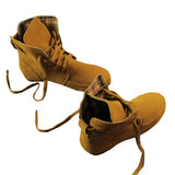 Suede Leather Ankle Boots Casual Lace Up Winter Boots Comfortable Soft Rubber Solid Black Flat Shoes Plus Size Female