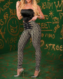 Print High Waist Butt Lift Skinny Pants Women Leggings Pencil Slim Fashion Casual Sexy Pants Trousers-Outfit