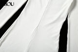 Kliou solid turtleneck full sleeve jumpsuits classic one piece women fitness slim rompers zipper long overall skinny