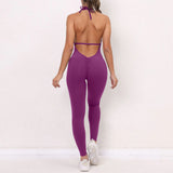 Woherb One-Piece Quick-Dry Tight Yoga Pants Breathable Women's Wrinkled Peach And Butt Gym Pants-Outfit