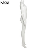 Kliou One Shoulder Sexy Cut Out Rompers Womens Jumpsuit 2021 Streetwear Solid Backless Active Wear Skinny Slim Jumpsuits