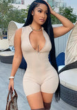 Sporty Sleeveless Solid Skinny Ribbed