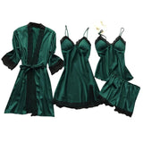 Pajamas Women's Pyjamas Four-Piece Korean Version Of Sling Pyjamas Women's Home Clothes With Chest Cushions Pajamas Pajamas