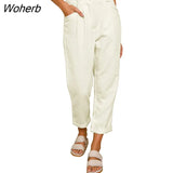 Autumn and Winter Wide Leg Pants Loose Fashion Women High Waist Casual Corduroy Pants Straight Trousers Joggers 23355-Outfit