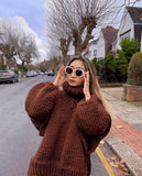 New Sweater Knitted Shirt Women's Fluffy Long-Sleeved Turtleneck