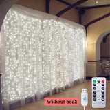 100/200/300 LED Curtain String Light Flash Fairy Garland Christmas Decorations for Home Bedroom Ornament 2022 Happy New