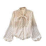 Chiffon Blouse for Women Puff Sleeve Shirts Spring Summer 2023 Women Fashion Tunic for Women Amii Top Vintage Clothing-Outfit