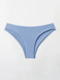 Solid Nylon Sexy Bikini Women's Swimsuit 2021 New Arrival Mid Waist Separate Swimwear Summer Brazilian Bikinis