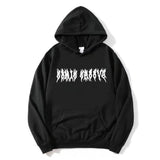 Black Bone Wings Print Tops Girls Autumn Gothic Oversized Hoodie Streetwear Women Kpop Punk Couple High Street