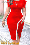 Midi Dress African Dresses for Women 2023 New Sexy Vestidos Elegant Long Bodycon Dress Fashion Split Sequins Robes Femmes-Outfit