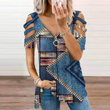 Blouses Shirts Pullover Blusa Hollow-Out Women Elegant Summer Fashion Tops Loose V_Neck 2021 Tee