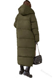 Zipper Long Sleeve Women's CoatSolid Color Long Cotton Coat Fashion Casual Warm Autumn Winter Parka-Outfit