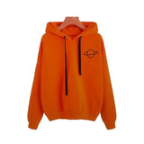 Oversize Hoodies Autumn Kpop Style Love Printed Sweatshirt Streetwear Drawstring Female Hoodie Pullover Top Plus Size