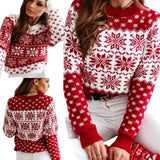 Hot New Sweater Women's Round Collar Color Loose Fashion Knitted Shirt Long