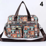 Handbag Vintage Flower Printed Waterproof Nylon Shoulder Messenger Bag Large Capacity Tote Bag Casual Picnic Travel