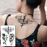 Waterproof Temporary Tattoo Sticker Totem Line Black Classical Tatoo Body Art Arm Leg Fake Tattoos Women/Men Girl 14.8*21