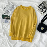 100% Cotton Women Sweatshirt Casual O Neck Plus Size Tops Simple Long Sleeve Fall Ladies Solid Oversize Fashion Tops