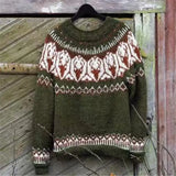 Hot New Sweater Women's Round Collar Color Loose Fashion Knitted Shirt Long