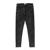 High Street Patchwork Washed Slim Male Jeans Pants Loose Stretch Black Ripped Denim Trousers Hip Hop Baggy Track