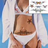 Temporary Tattoo Stickers Sexy Rose Heart-shaped Wreath Fake Tatto Waterproof Tatoo Back Leg Arm Belly Big Size for Women