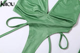 Kliou Hipster Y2K Two Piece Set Women Skirt Undefined Lengthen Ribbons Sexy Cleavage Top+Tie Dye Cut Out Slim Female