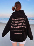 Cotton Unisex Hoodie Print Quote And the peace of God which transcends all understanding-Outfit