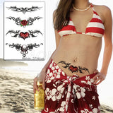 Temporary Tattoo Stickers Sexy Rose Heart-shaped Wreath Fake Tatto Waterproof Tatoo Back Leg Arm Belly Big Size for Women