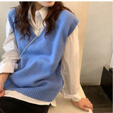 Women Sweater Vest Pullover Japanese Style Ulzzang Fresh Lovely Students High Quality Leisure Loose All Match Trendy