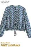 2023 Women Summer 2-Pieces Sets Vintage Print Short Blouses Tops and Trousers Female Street Two Suits Clothing-Outfit