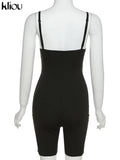 Kliou Body-Shaping Rompers Women Popular Classy Sheath Slim Sexy Cleavage Party Playsuit Solid Strapless Camisole Clubwear