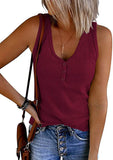 Women's Summer Breasoned Slim Knit Vest Solid Color V-Neck Sleeveless Top For Women-Outfit